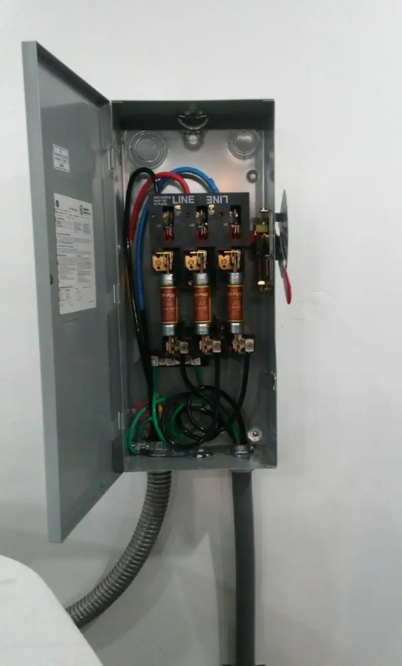 Three-phase disconnect switch installed for Electrical Wiring & Rewiring in Blaine